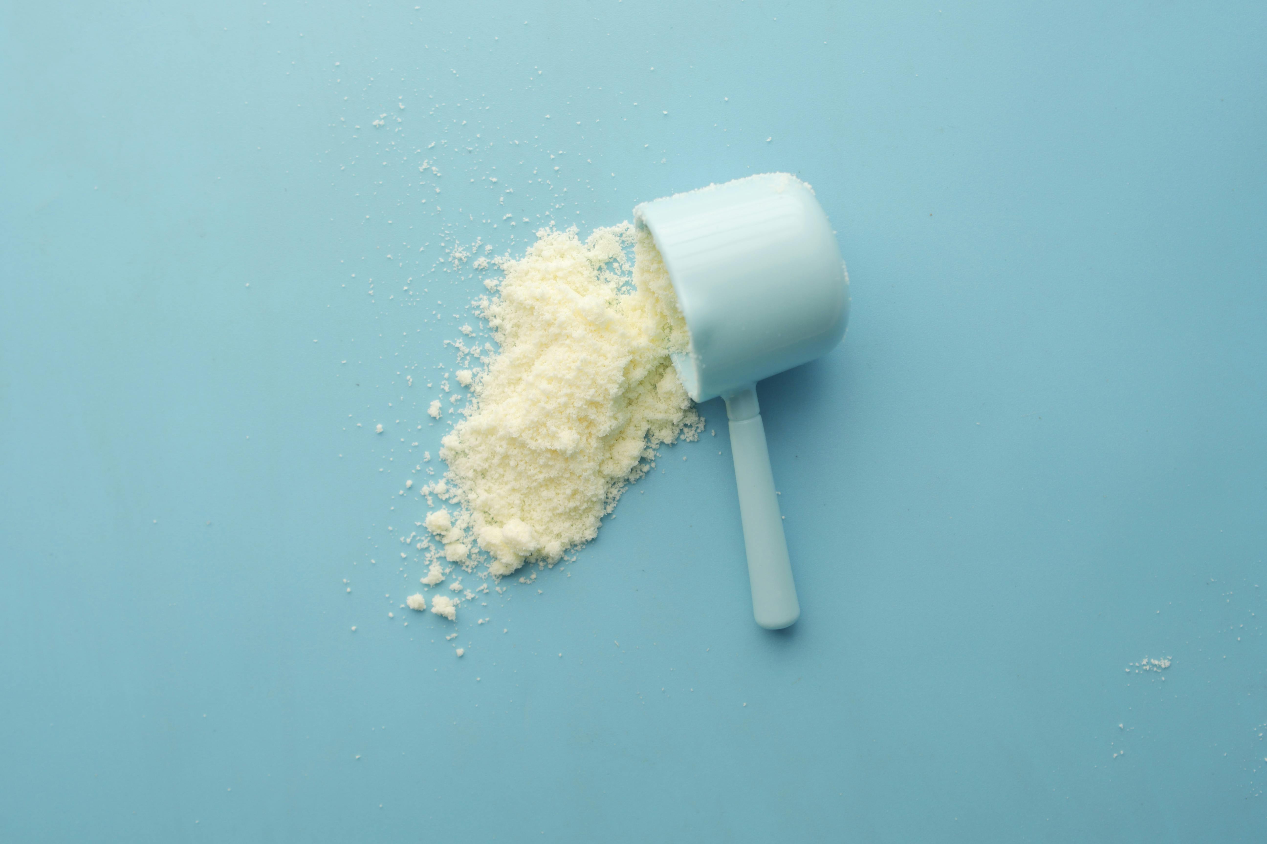 A scoop of nuwave whey protein isolate powder